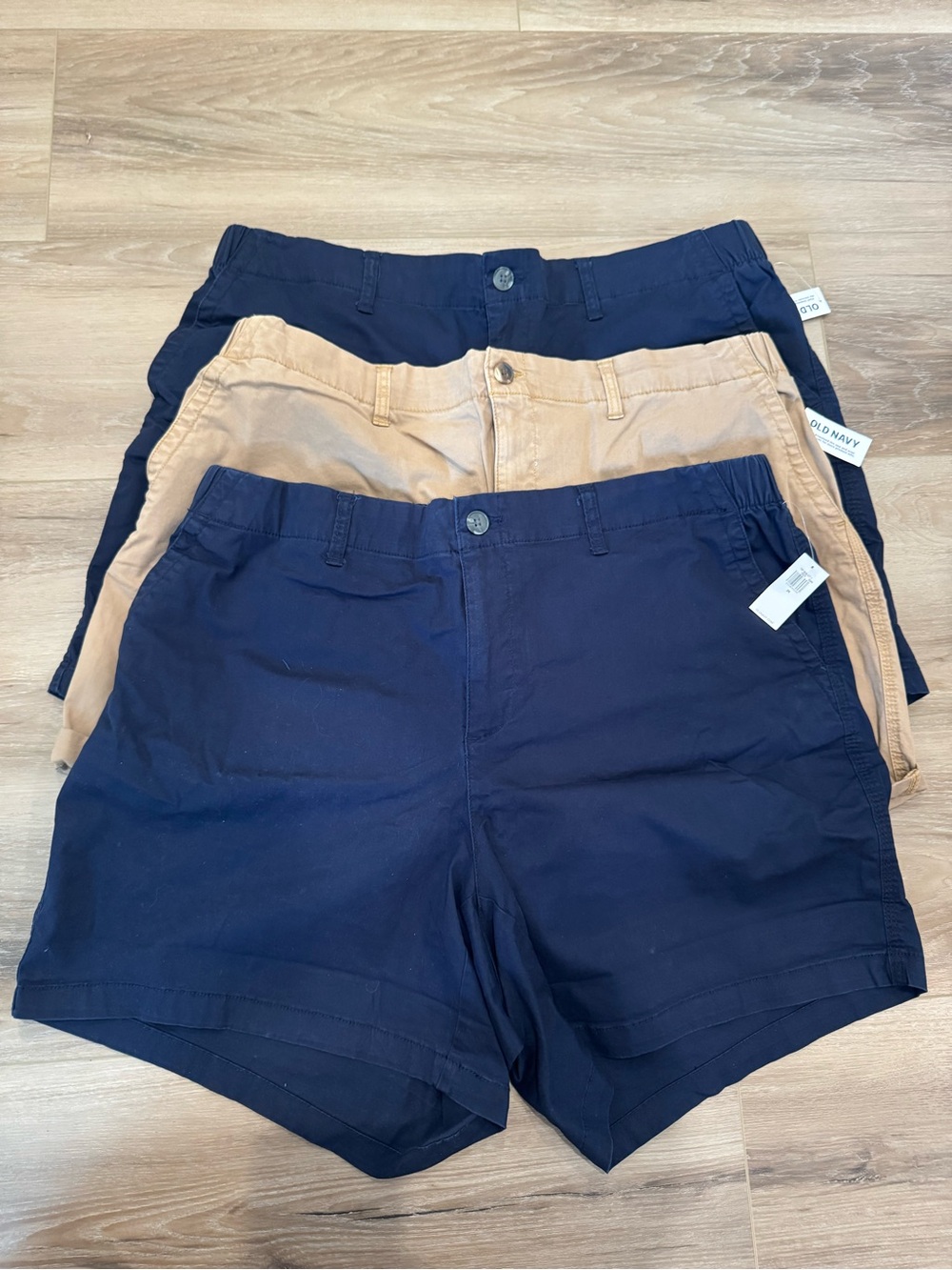 NWT Old Navy Chino Shorts - Navy and Tan (Set of 3)